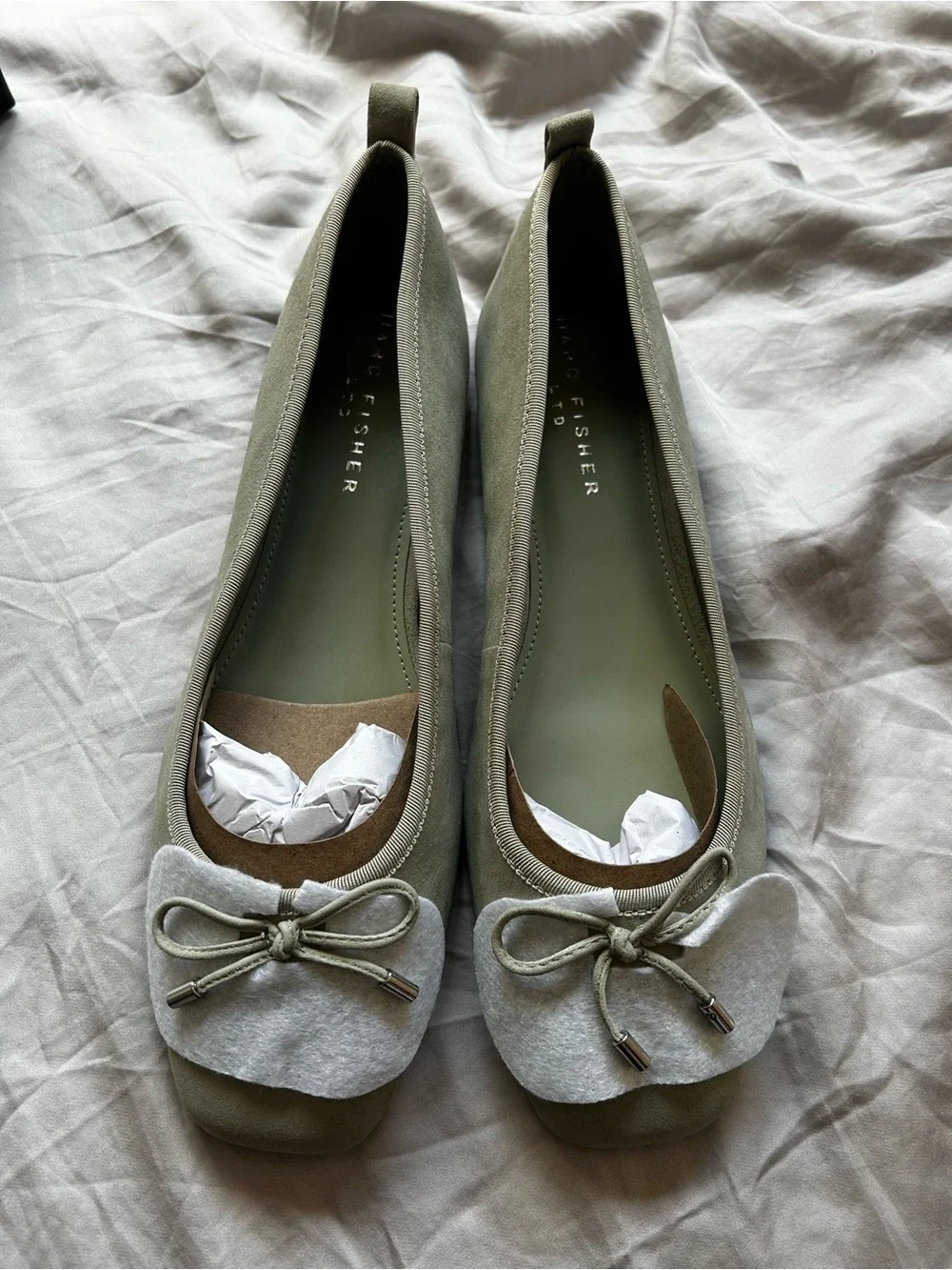 Marc Fisher Light Green Ubet Suede Ballet Flats